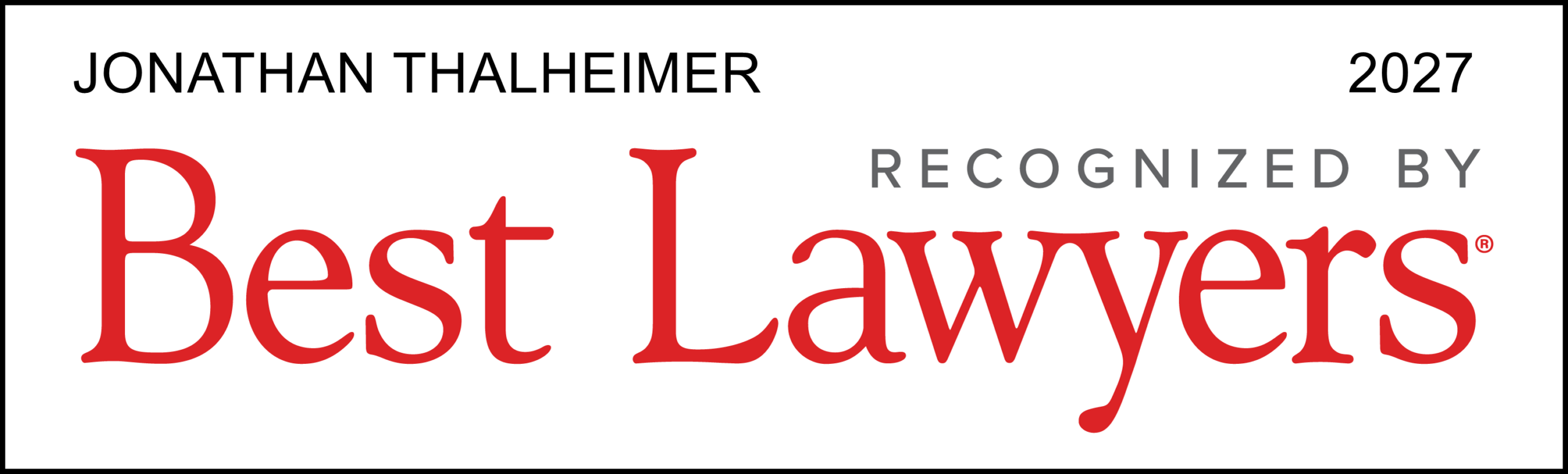 Best Lawyers 2027 - Jonathan Thalheimer